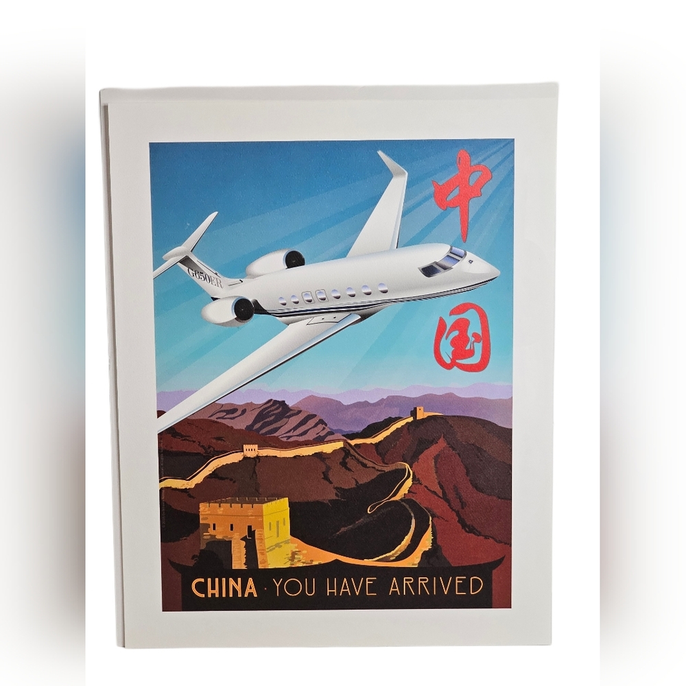 Gulfstream G650ER Business Jet Art Print 11x14 Poster Aerospace 2015 China Wall